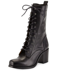 Frye Kendall Leather Lace Up Boot Black