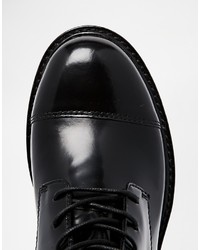 Vagabond Kenova Lace Up Black Polished Leather Ankle Boots