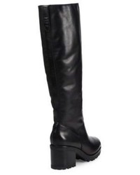 Schutz Kyara Lee Tall Leather Faux Fur Boots