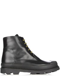 Fendi Lace Up Leather Ankle Boots