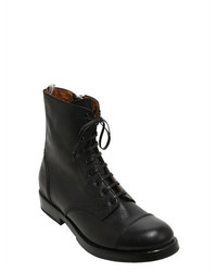 Officine Creative Lace Up Leather Boots With Side Zip
