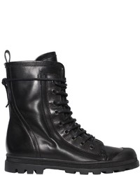 Diesel Black Gold Lace Up Leather Combat Boots