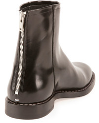 Maison Margiela Leather Back Zip Ankle Boot Black