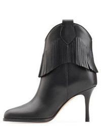Valentino Leather Boots With Fringe