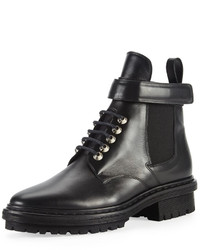 Balenciaga Leather Buckle Strap Boot Black