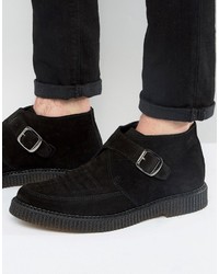 Religion Leather Creeper Monk Boots