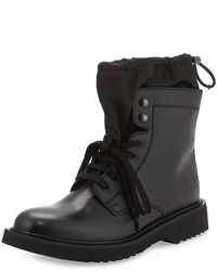 Prada Leather Sock Boot W Toggle Black