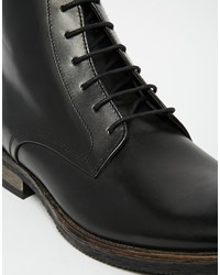Ikon London Elm Leather Lace Up Military Boots