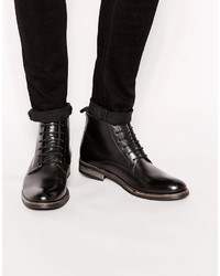 Ikon London Elm Leather Lace Up Military Boots