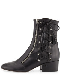 Laurence Dacade Marcella Side Lace Leather Boot Black