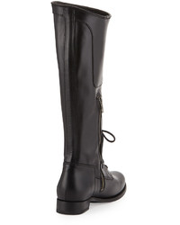 Frye Melissa Lace Up Riding Boot Black