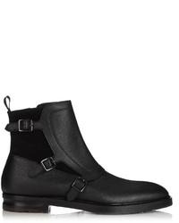Alexander McQueen Monk Strap Leather And Suede Boots