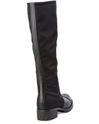 Prada Nero Tall Nylon Leather Boots