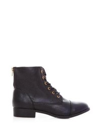 New Look Wide Fit Black Lace Up Boots