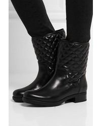 Moncler New Piccadilly Stiva Quilted Leather Boots Black