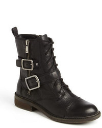 Lucky Brand Nolan Leather Moto Lace Up Boots