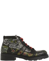 O.x.s. Alle Tattoo Printed Leather Ankle Boots