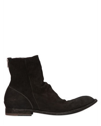 Officine Creative Washed Deerskin Leather Cropped Boots