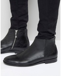 Aldo Pannone Leather Zip Up Boots