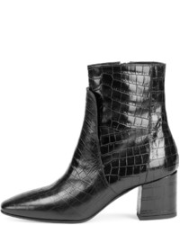 Givenchy Paris Croc Embossed Leather 60mm Boot Black