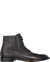 Doucal's Pebbled Leather Boots Black