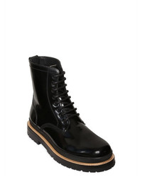 Burberry Polished Leather Lace Up Boots
