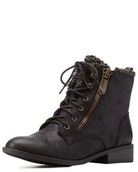 Charlotte Russe Qupid Shearling Lined Combat Booties