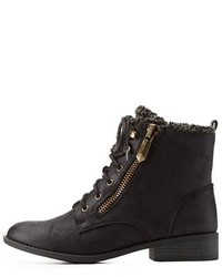 Charlotte Russe Qupid Shearling Lined Combat Booties
