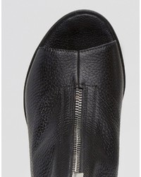 Asos Raspberry Leather Zip Shoe Boots