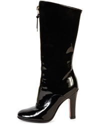 Valentino Rebelle Front Zip Patent Boot Black