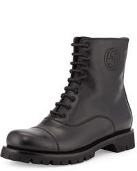 Gucci Royan Leather Combat Boot Black