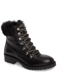 Charles David Rugby Genuine Rabbit Fur Lace Up Boot
