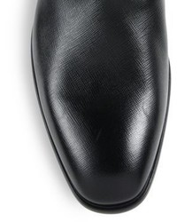 Prada Saffiano Leather Ankle Boots