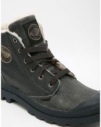 Palladium Shearling Look Leather Boots