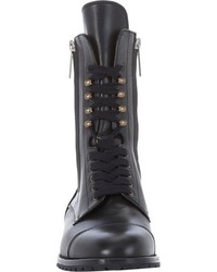 Manolo Blahnik Side Zip Campcha Boots Black