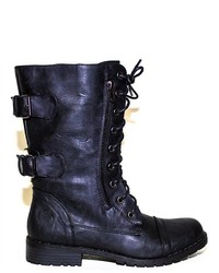 Soho Girl Astor Combat Boots In Black