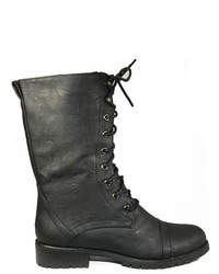Soho Girl Classic Nyc Combat Boots In Black