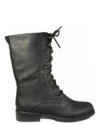 Soho Girl Ny Ny Combat Boots Black