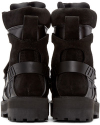Hood by Air Ssense Black Leather Suede Avalanche Boots
