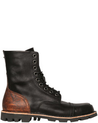 Diesel Steel Toe Two Tone Leather Lace Up Boots