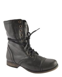Steve Madden Troopa Black Leather Boots