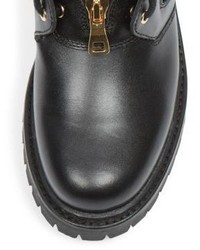 Balmain Taiga Leather Velvet Boots