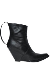 Unravel 100mm Smooth Leather Wedge Boots