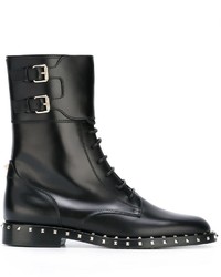 Valentino Buckled Accent Combat Boots