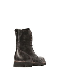 Diesel Vintage Effect Lace Up Leather Boots