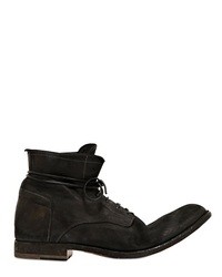 Officine Creative Washed Leather Lace Up Ankle Boots