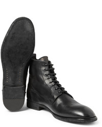 Alexander McQueen Washed Leather Lace Up Boots