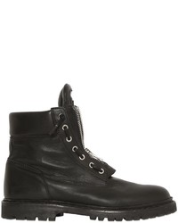 Balmain Zip Up Leather Combat Boots