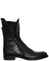 Ann Demeulemeester Zip Up Leather Cropped Biker Boots
