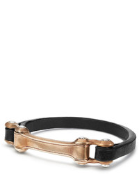 David Yurman 65mm Leather Anvil Id Bracelet Black